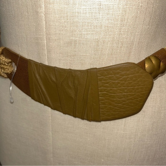 Elegant Tan Braided Women's Belt Vintage cosplay rope renaissance - Picture 2 of 6